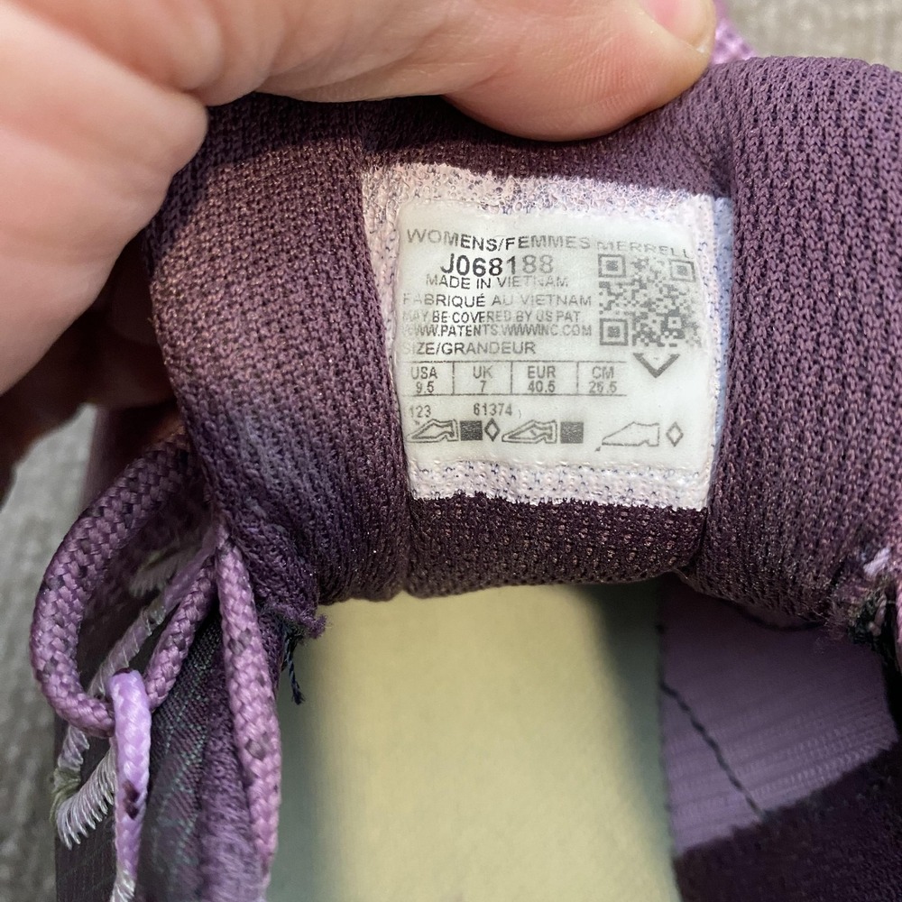 Merrell Shoes Womens Size 9.5 Purple Mesh Vibram Trail Running Sneakers J068188 - Picture 8 of 10